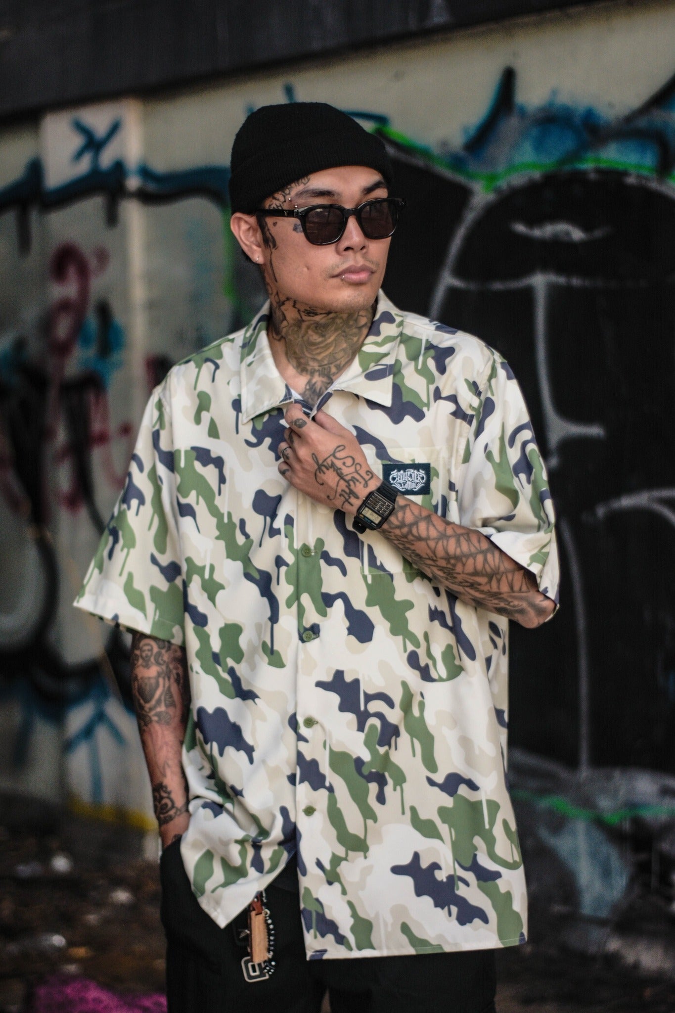 Camou Button Down Polo