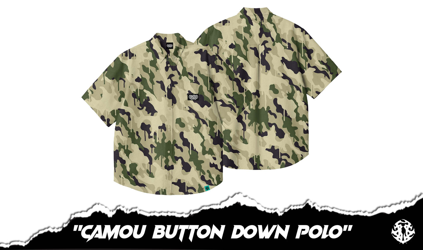 Camou Button Down Polo